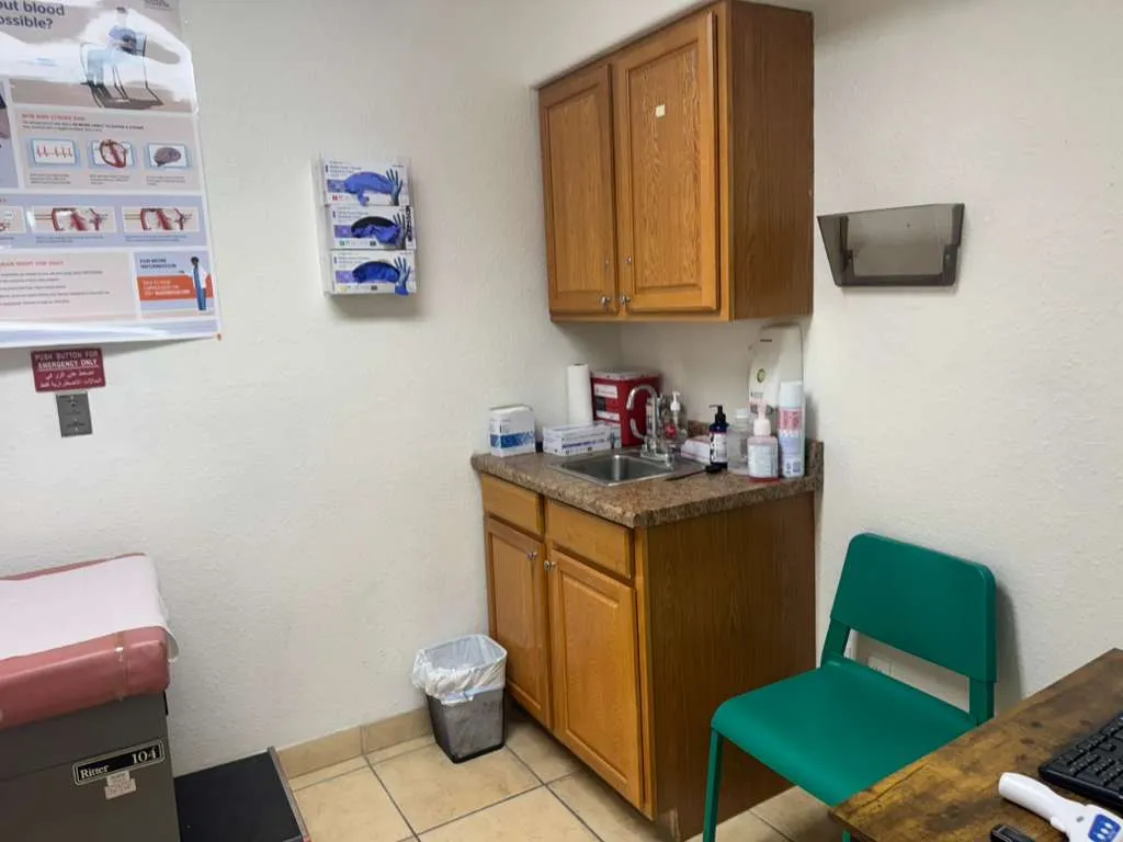 Exam room medical supplies at Magnolia clinic