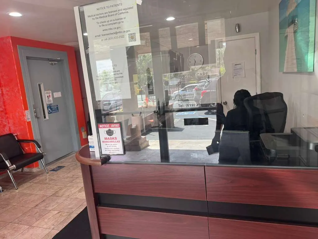 Reception desk at urgent care Magnolia El Cajon