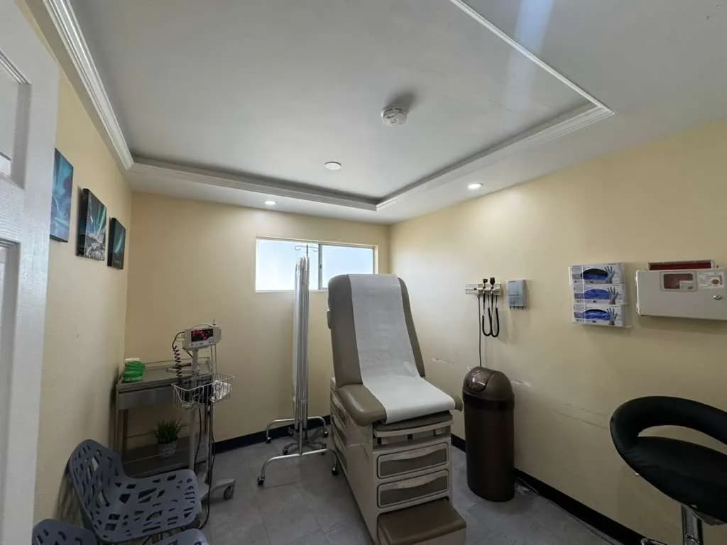 Physical exam room at San Diego urgent care clinic